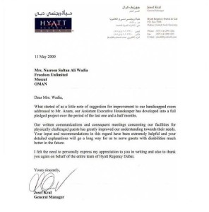 HYATT DUBAI - TESTIMONIALLETTER